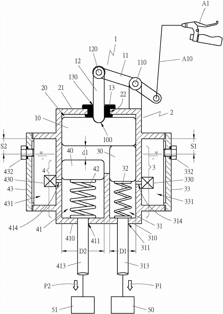 Oil pressure type time difference brake device and assembly thereof