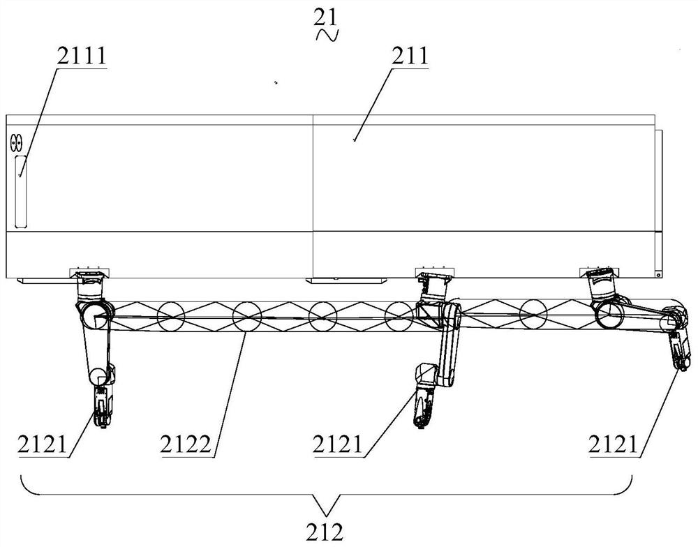 Multi-section bendable plug-in type modular platform for U rib internal construction