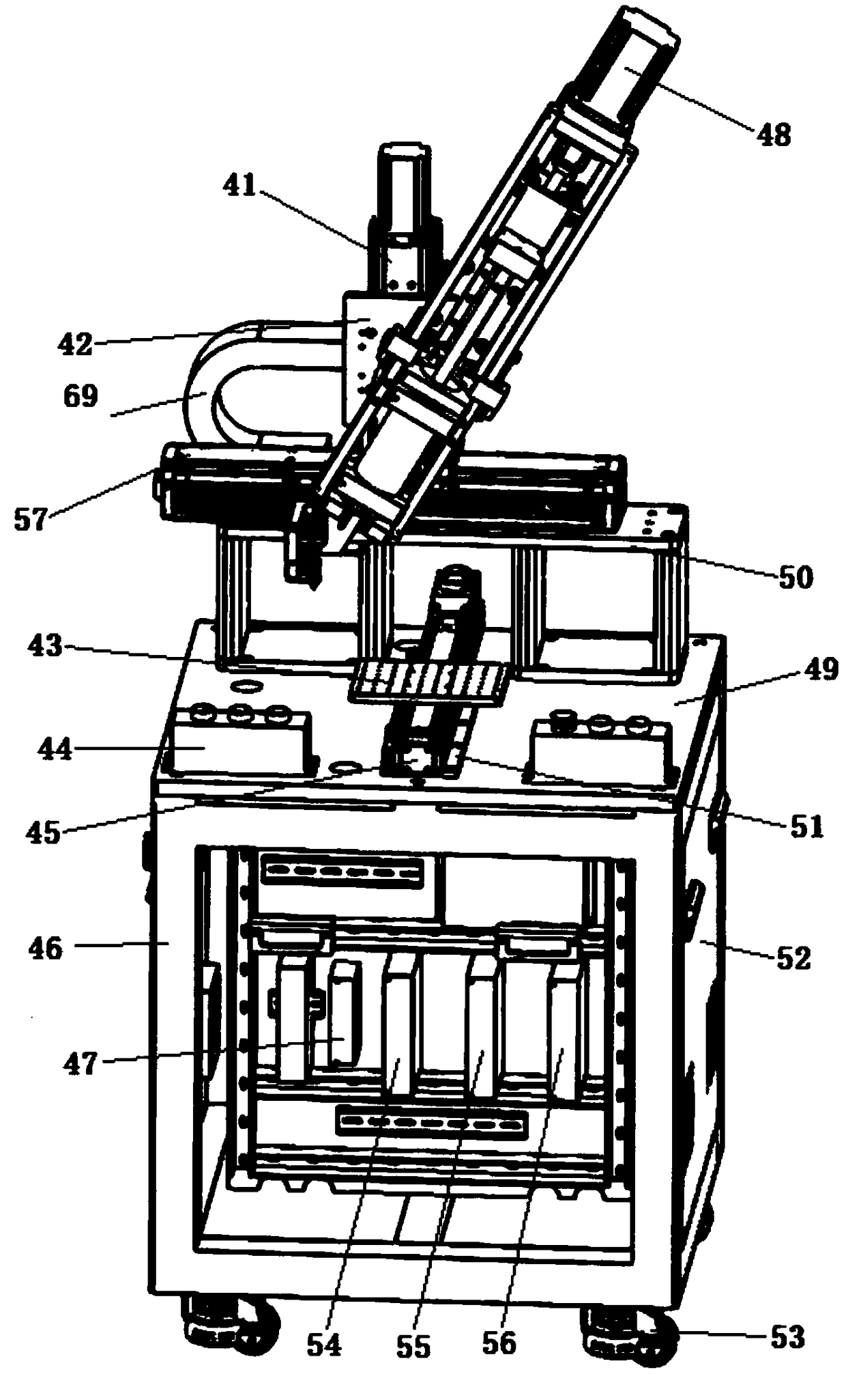A three-axis Cartesian coordinate large-capacity dispensing machine