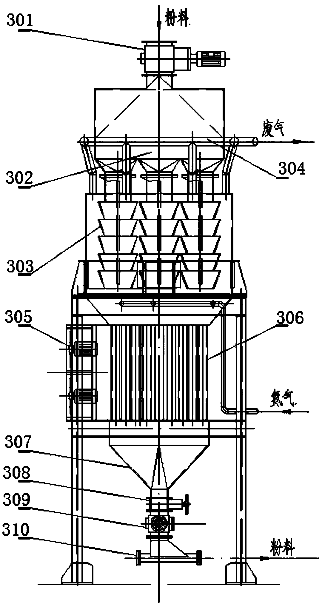 Sticky smoke dust removal system and method for actively regenerating pre-sprayed powder for coke oven