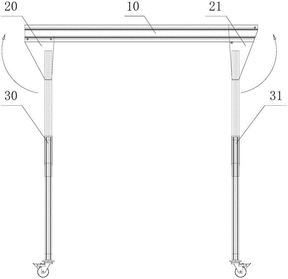 Foldable gantry hoisting device