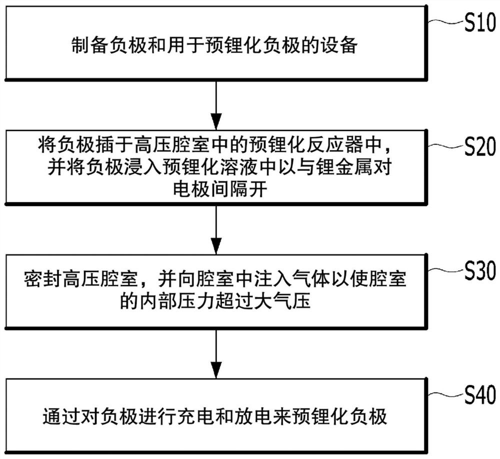 Device for pre-lithiation of negative electrode and method for pre-lithiation of negative electrode