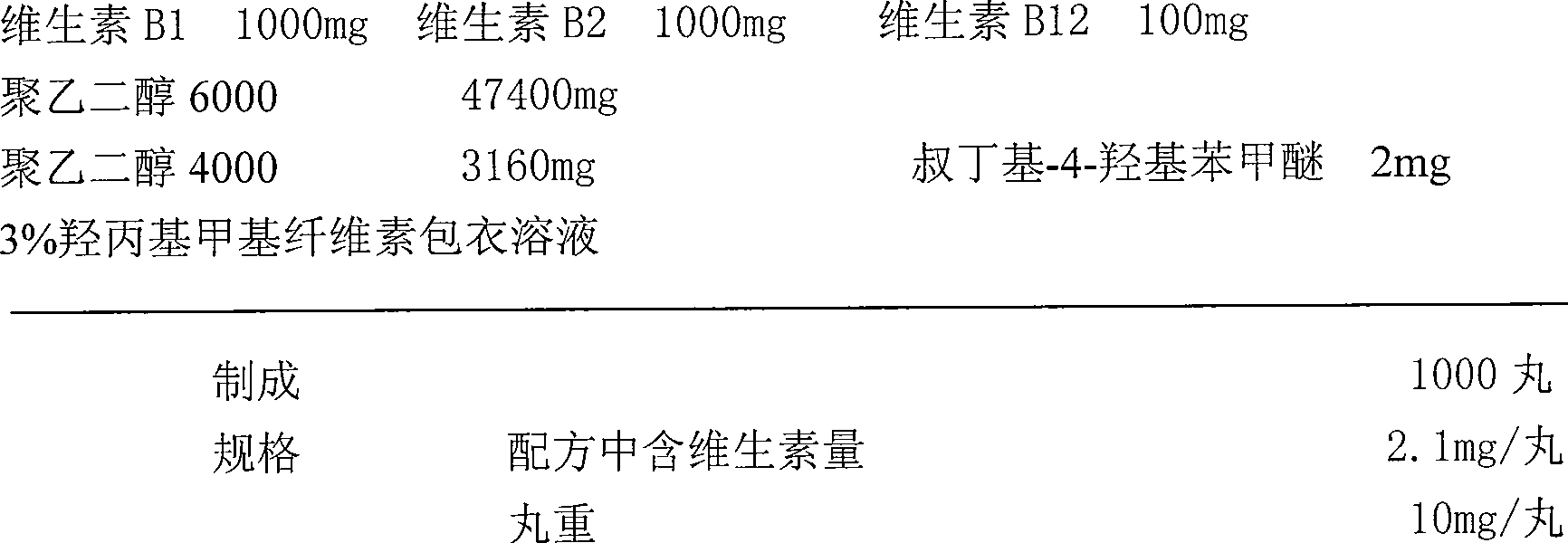 Vitamin dripping pill and its preparing method