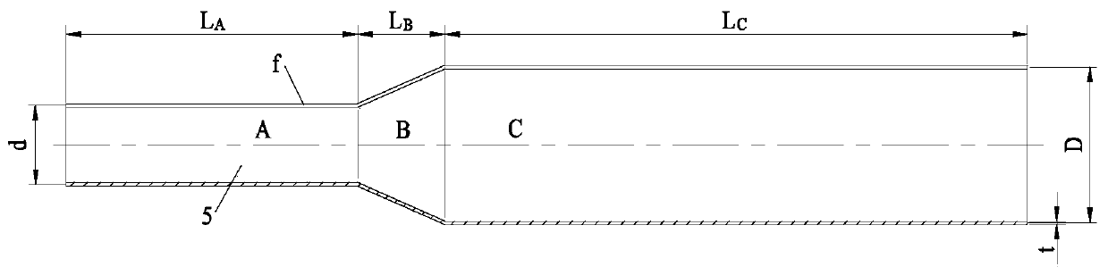 Overall winding method for conical transition stepped tube of smaller ...