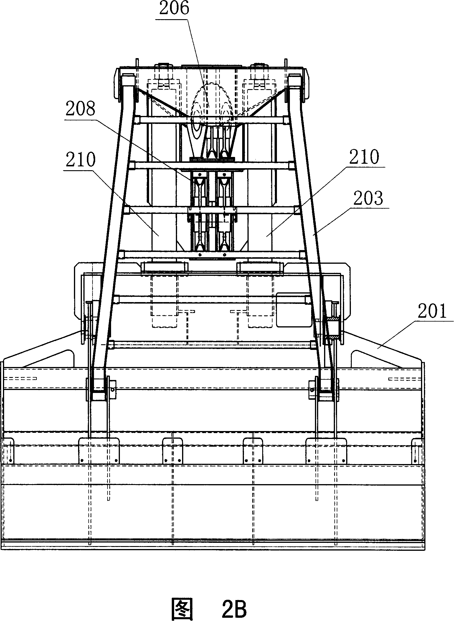 Opening-closing control mechanism for single-rope bucket grab