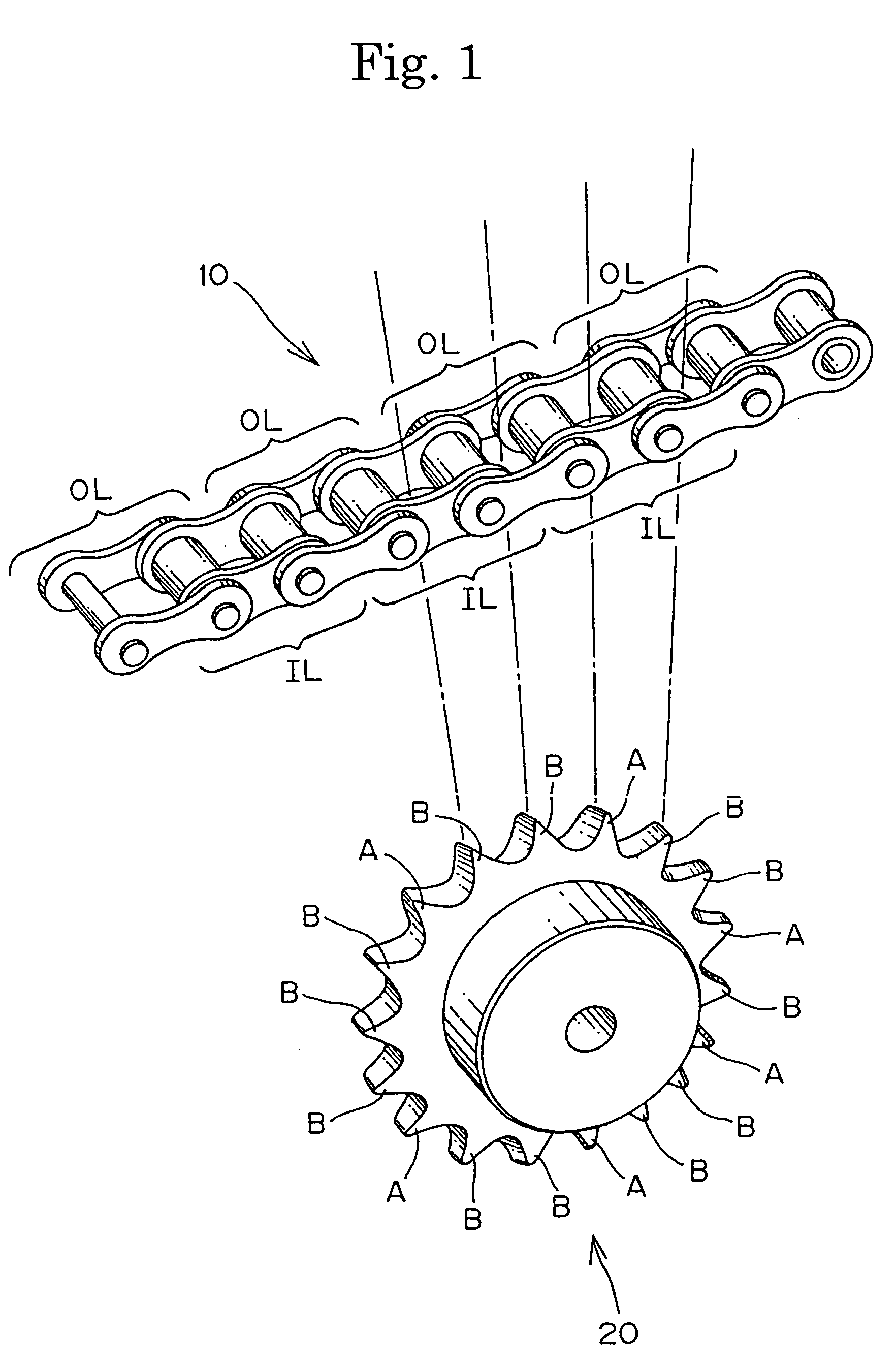 Roller chain transmission device