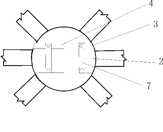 Connection structure of suspended ceiling transferring layer and net rack ball