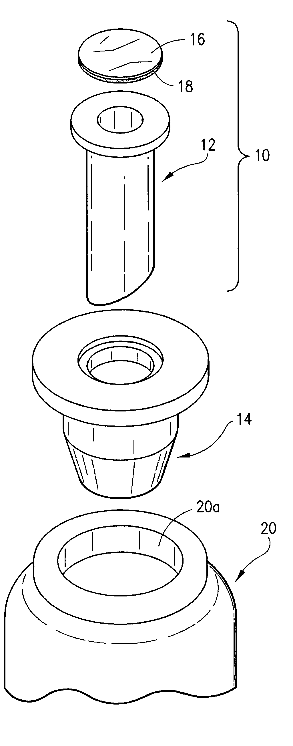 Liquid chamber cap with compartment for use with injectables