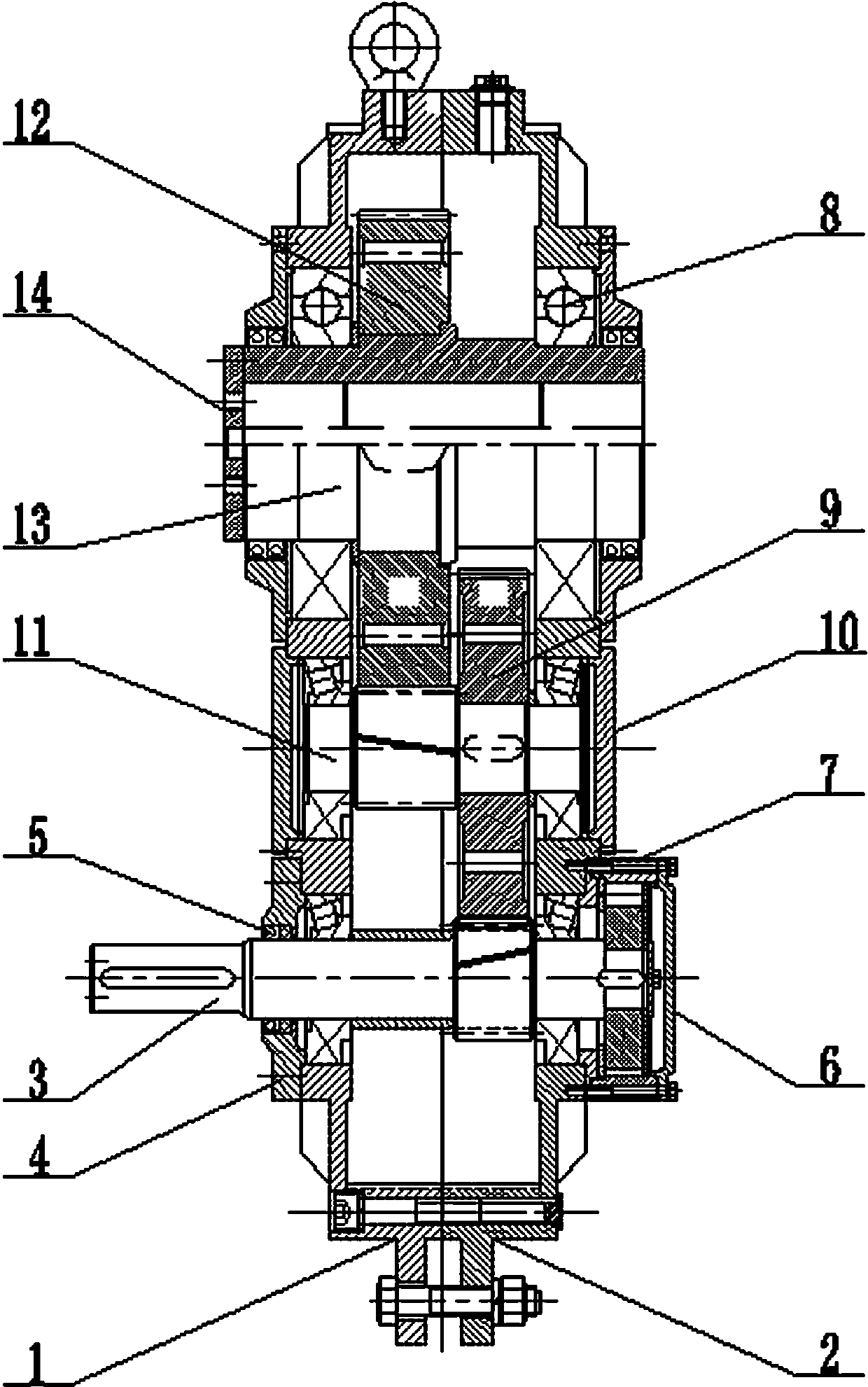 Hard-tooth-surface shaft-mounted speed reducer