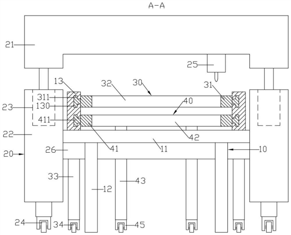 A quilting machine with a double-layer material frame