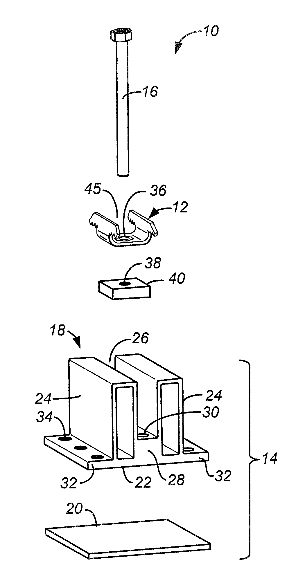 Photovoltaic Module Mounting Clip with Integral Grounding
