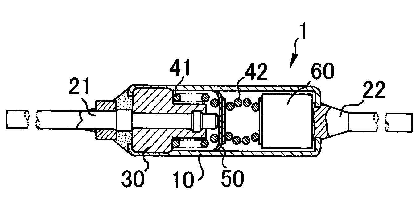 Electrode material for thermal-fuse movable electrode