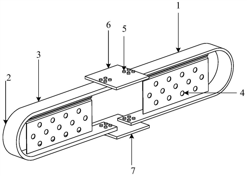 Asymmetric U-shaped belt corrugated perforated steel plate damper