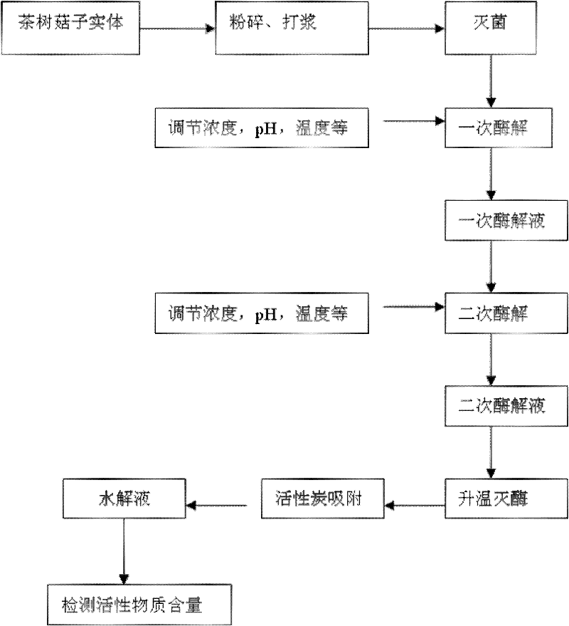 Method for preparing agrocybe cylindracea hydrolysate by using compound enzyme method