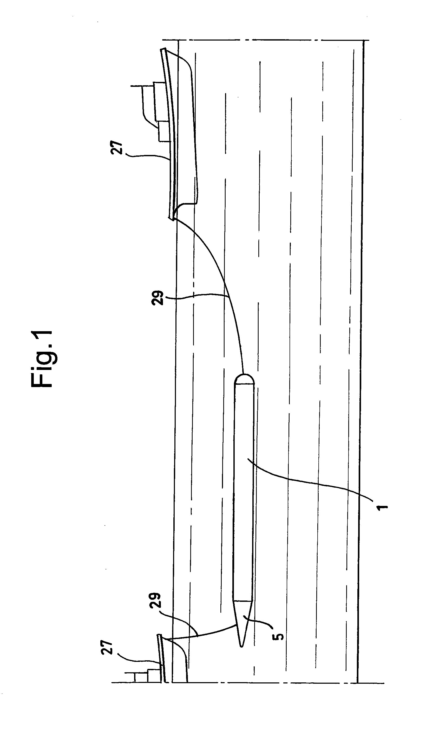 Underwater vehicle for transporting fluids such as for example natural gas, oil or water, and process for using said vehicle