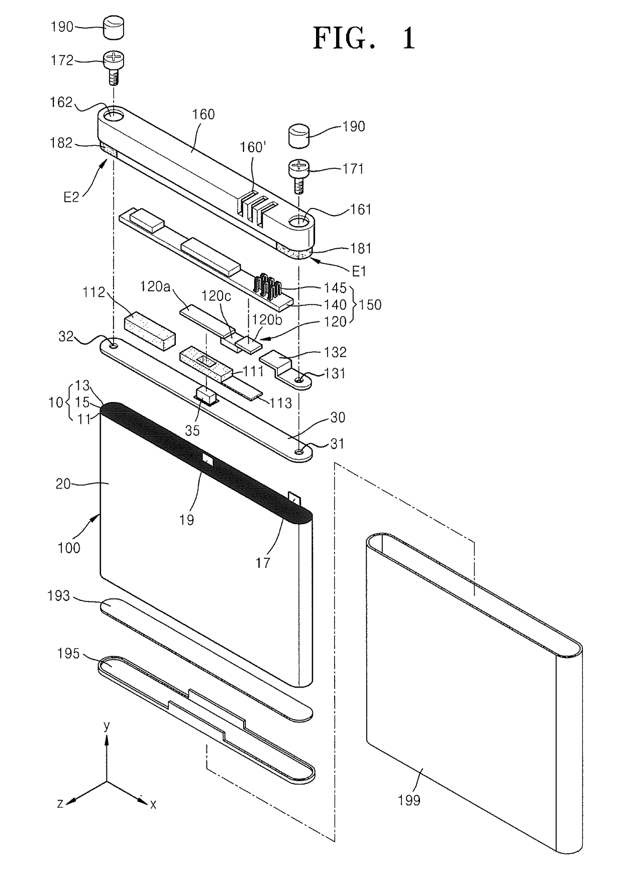 Battery pack with shock absorber