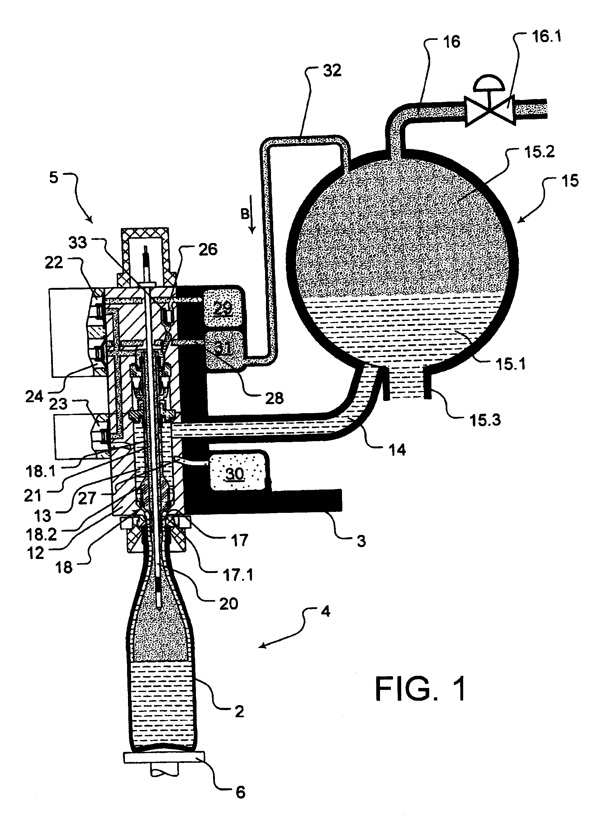 Method for filling bottles or similar containers with an oxygen sensitive effervescent liquid beverage filling material under counterpressure and filling machine for the performance of this method
