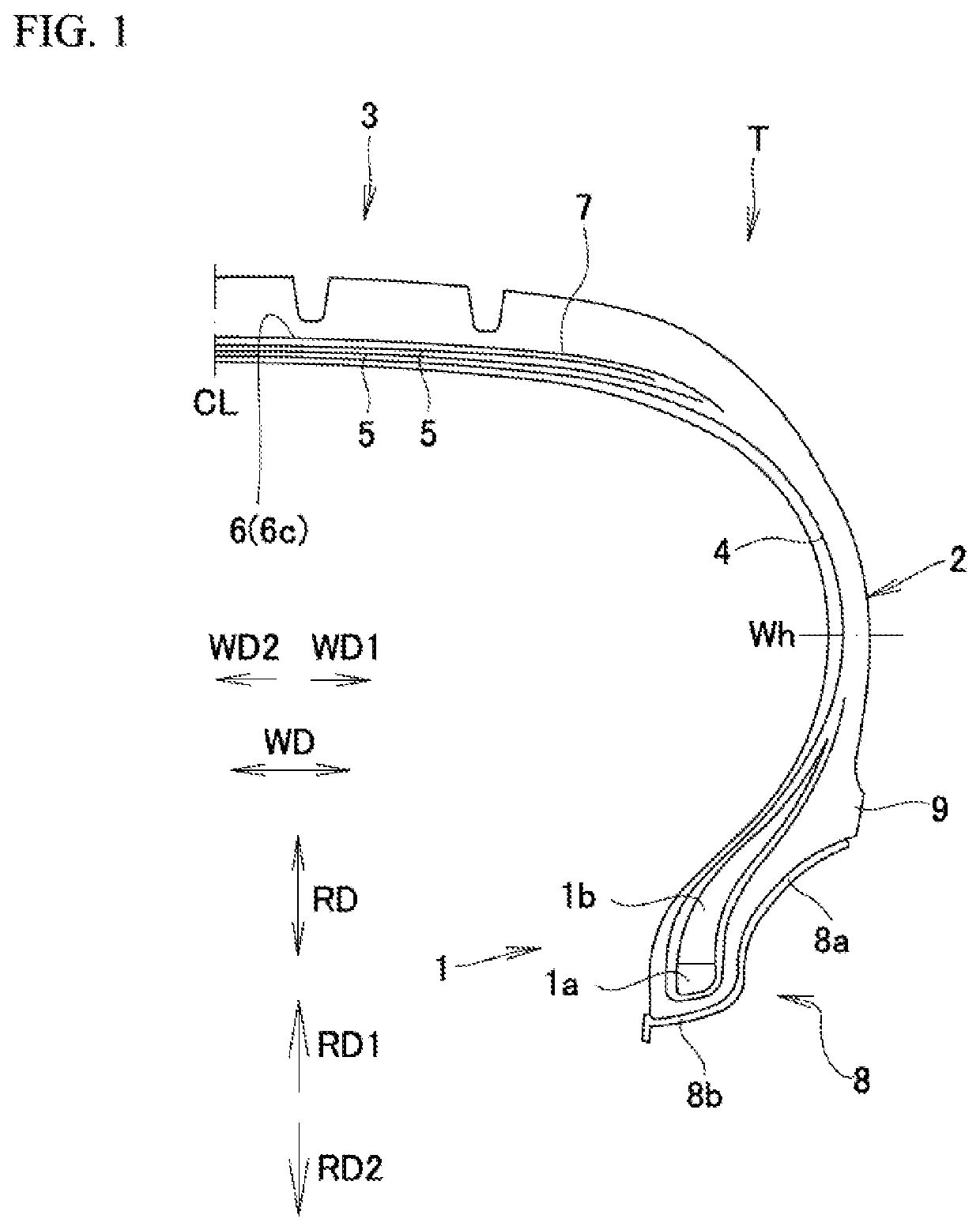 Pneumatic tire with rim protector including plurality of recesses