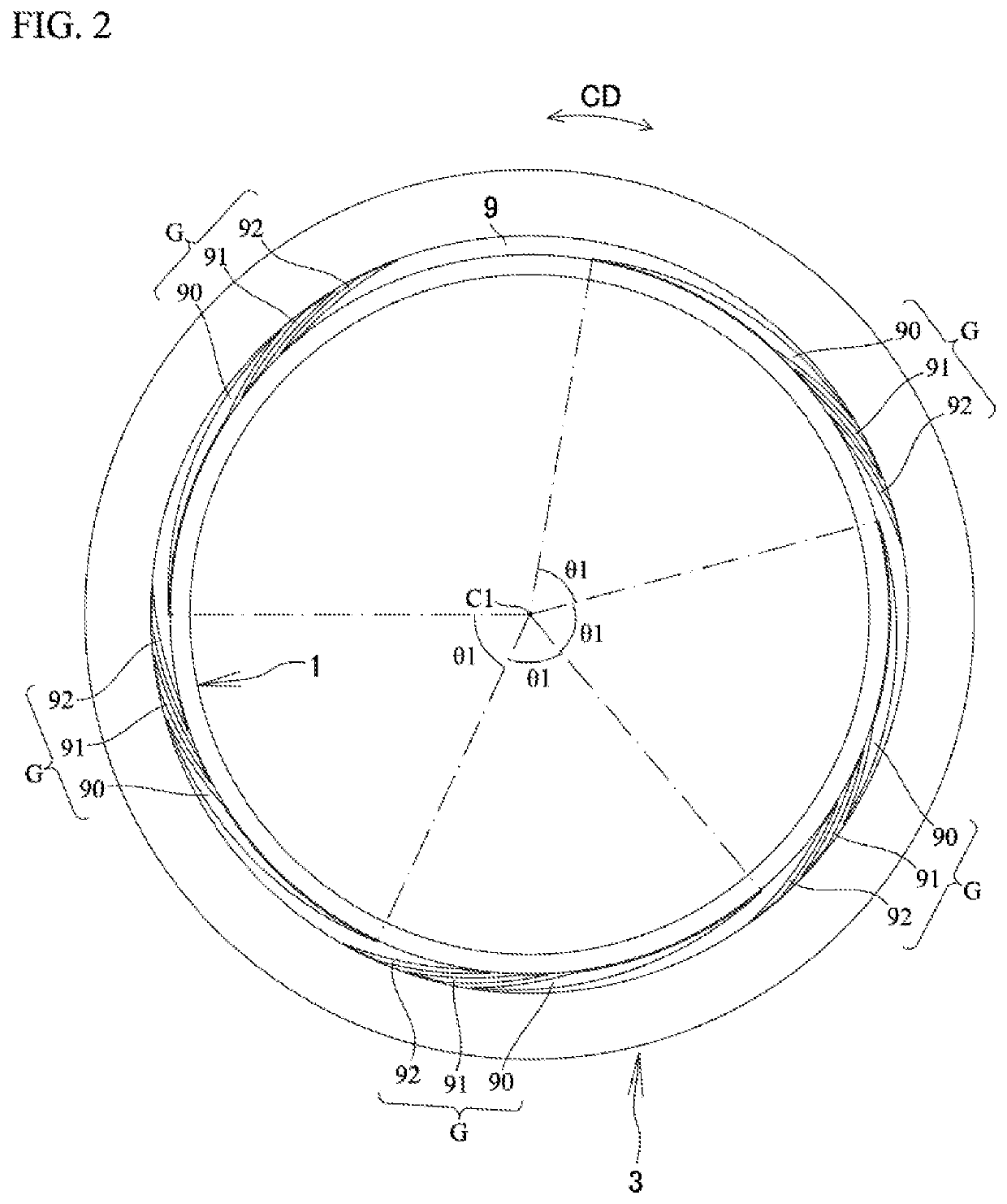 Pneumatic tire with rim protector including plurality of recesses