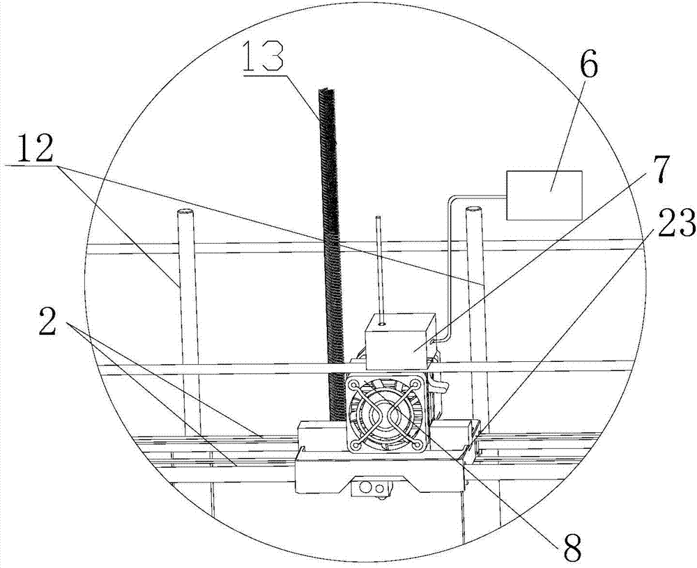 Penetrative full color three-dimensional printing device