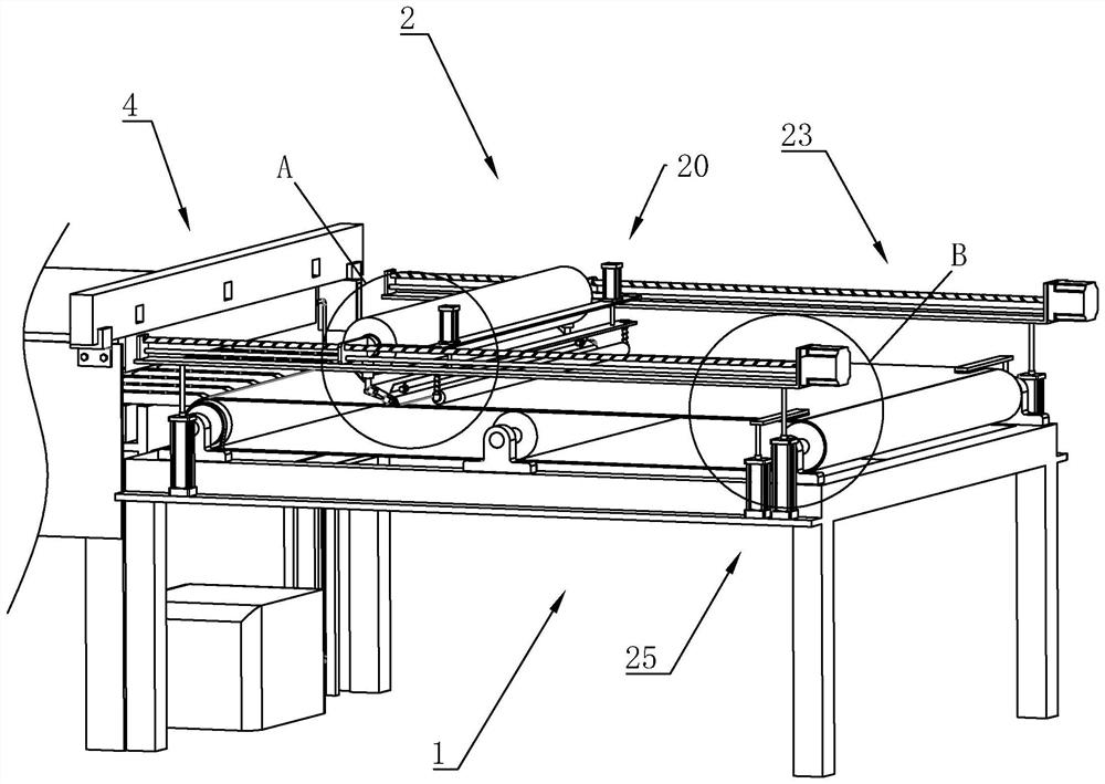 A veneer hot-pressing equipment with an automatic laying device