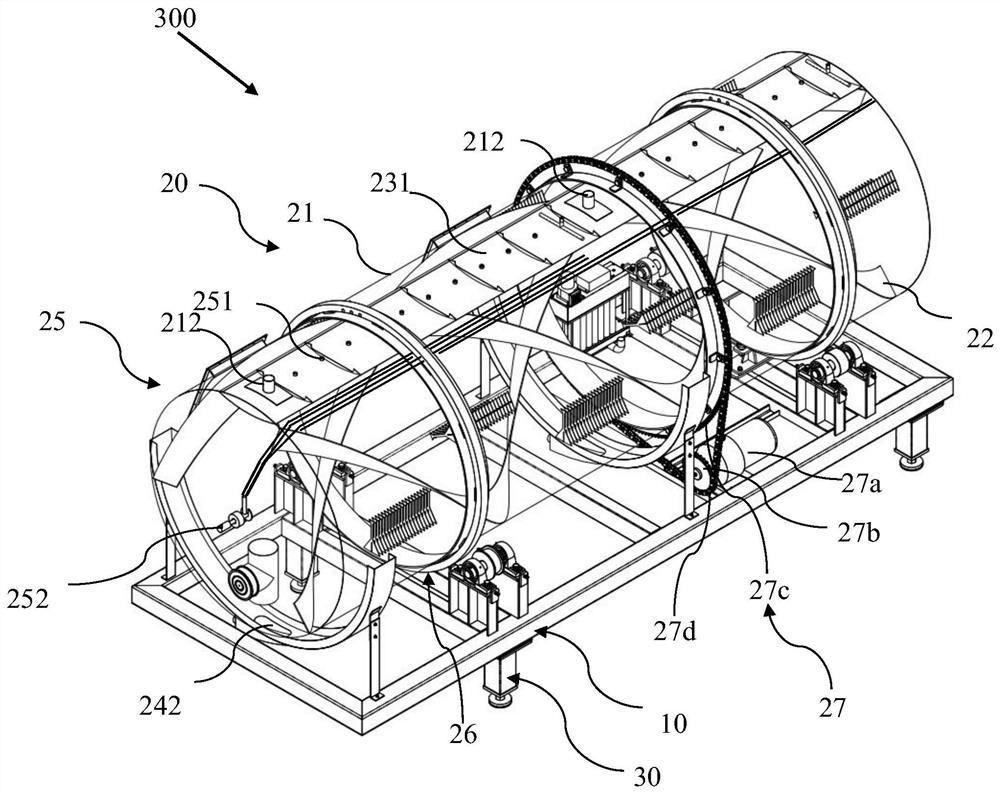 Drum device, biochemical treatment equipment and biochemical treatment system for garbage biochemical treatment