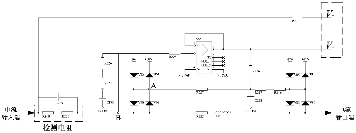 A current detection unit leakage current elimination circuit and elimination method