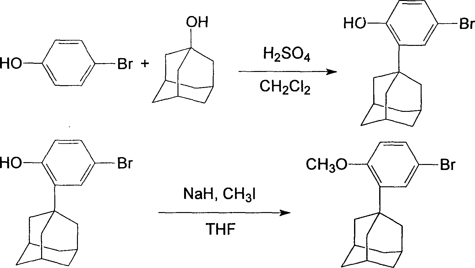 Process for preparing 6-[3-(1-adamantyl)-4-methoxy phenyl]-2-methyl naphthoate