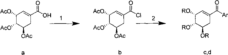 Shikimic acid compound and preparation method and application thereof