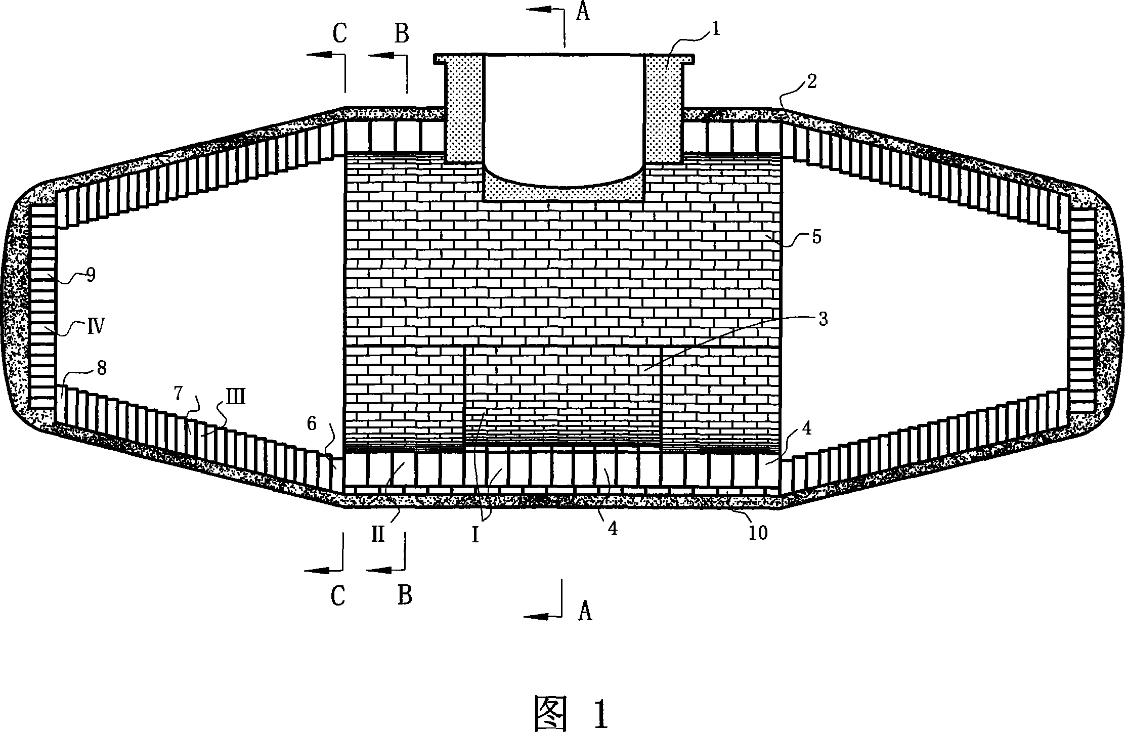 Alumina-silicon carbide-carbon brick for torpedo tank and torpedo tank lining structure therewith