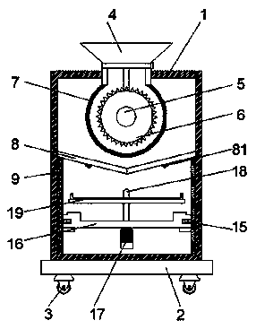 Rotary feed smashing and drying device
