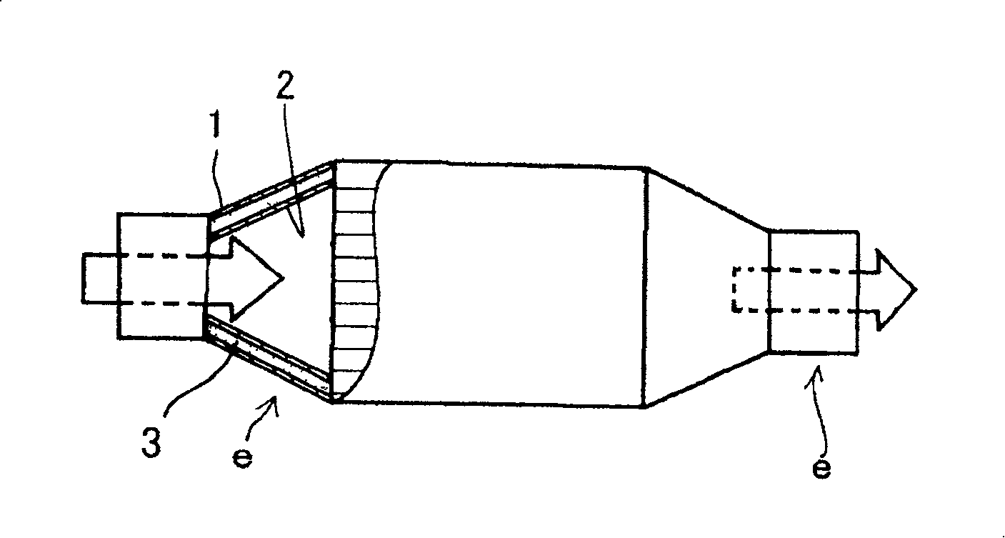Heat insulating member for end cone portion of exhaust gas conversion apparatus