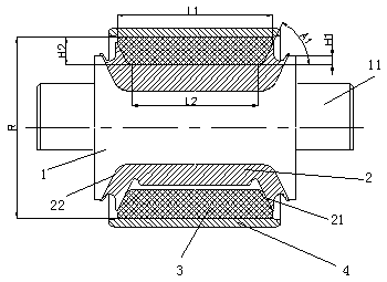 Method for adjusting rigidity of axle box positioning node with sectioning jackets and axle box positioning node