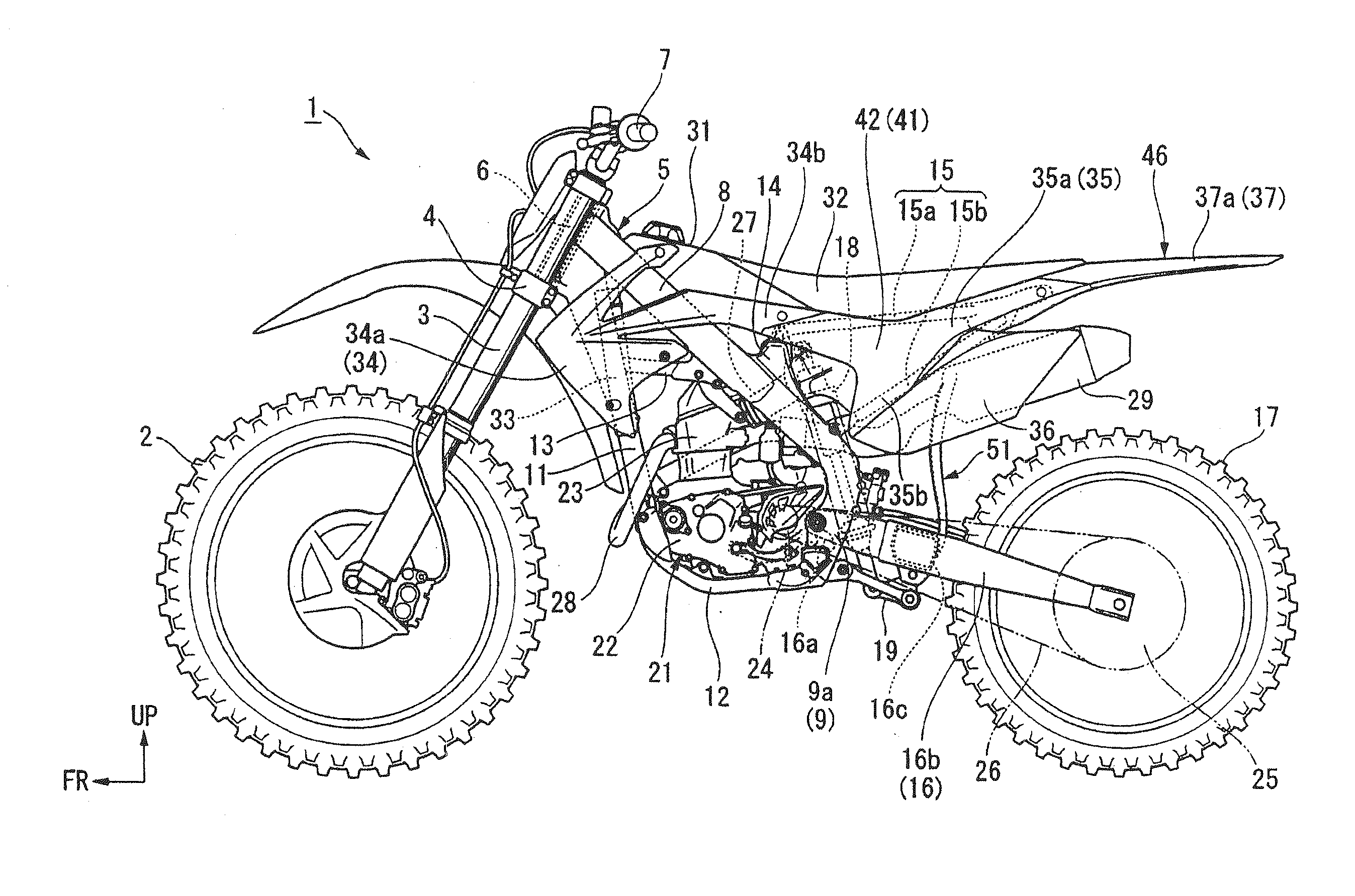 Mudguard structure for straddle-ride type vehicle