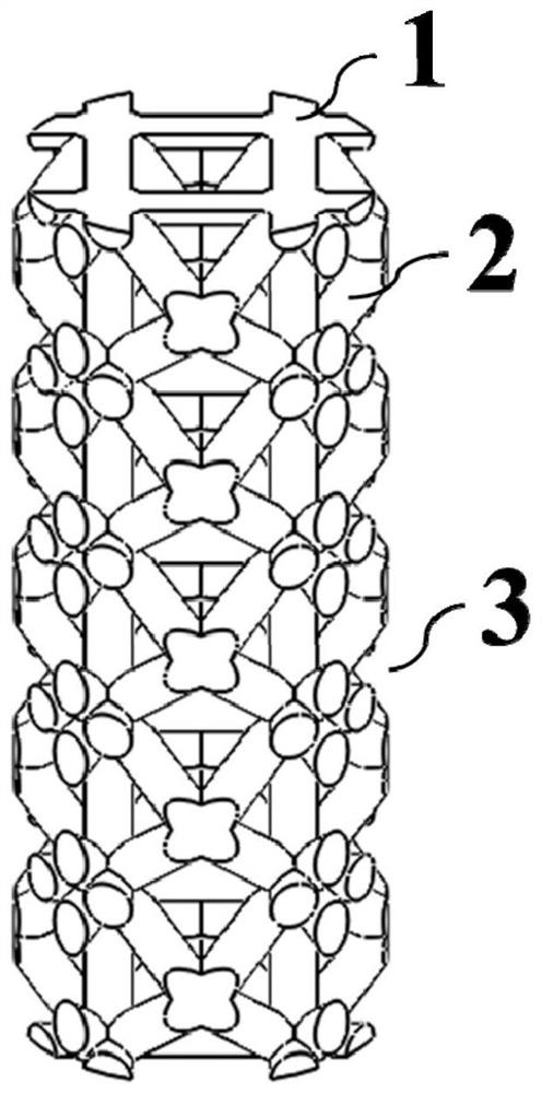 Porous gradient scaffold with mixed structure units, and preparation method
