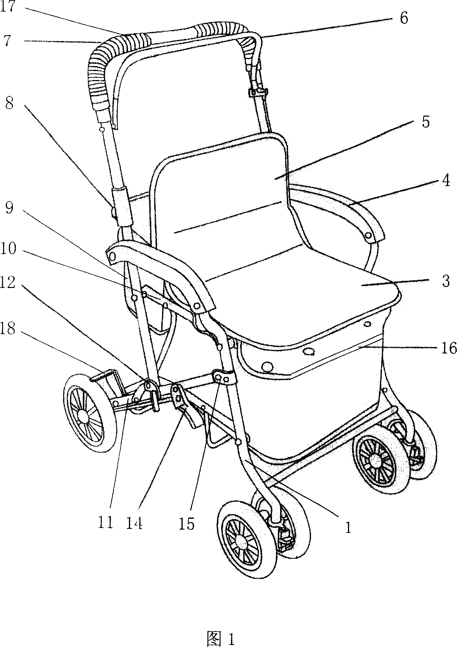 Folding type recreation vehicle for the aged
