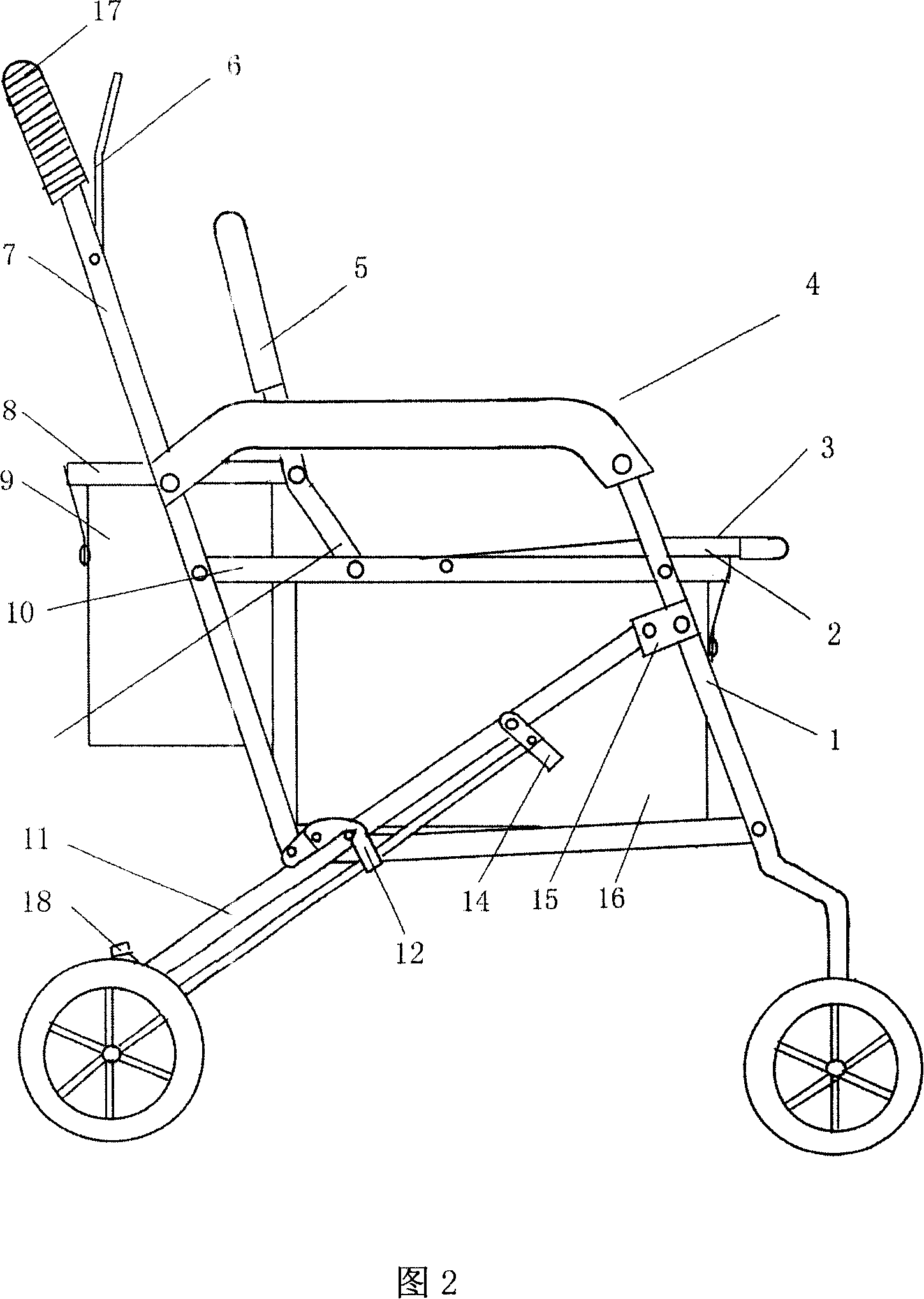 Folding type recreation vehicle for the aged