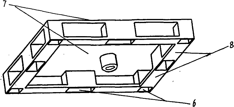 Integrally pressing method of vegetable fibre tray provided with connected supporting legs and special mould thereof