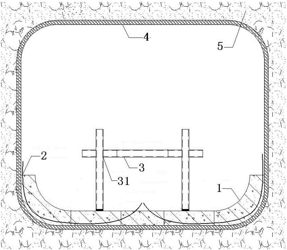 Pre-stress combined well/tunnel module structure construction method and module structure