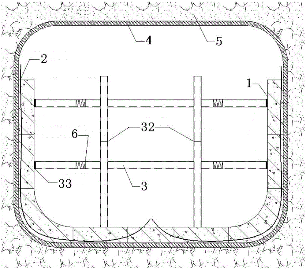 Pre-stress combined well/tunnel module structure construction method and module structure