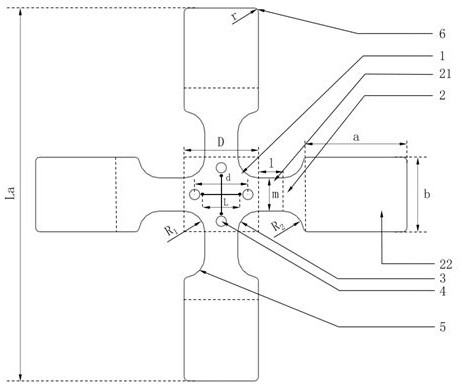 A kind of cross-shaped silica gel biaxial tensile test piece and its preparation and tensile test method