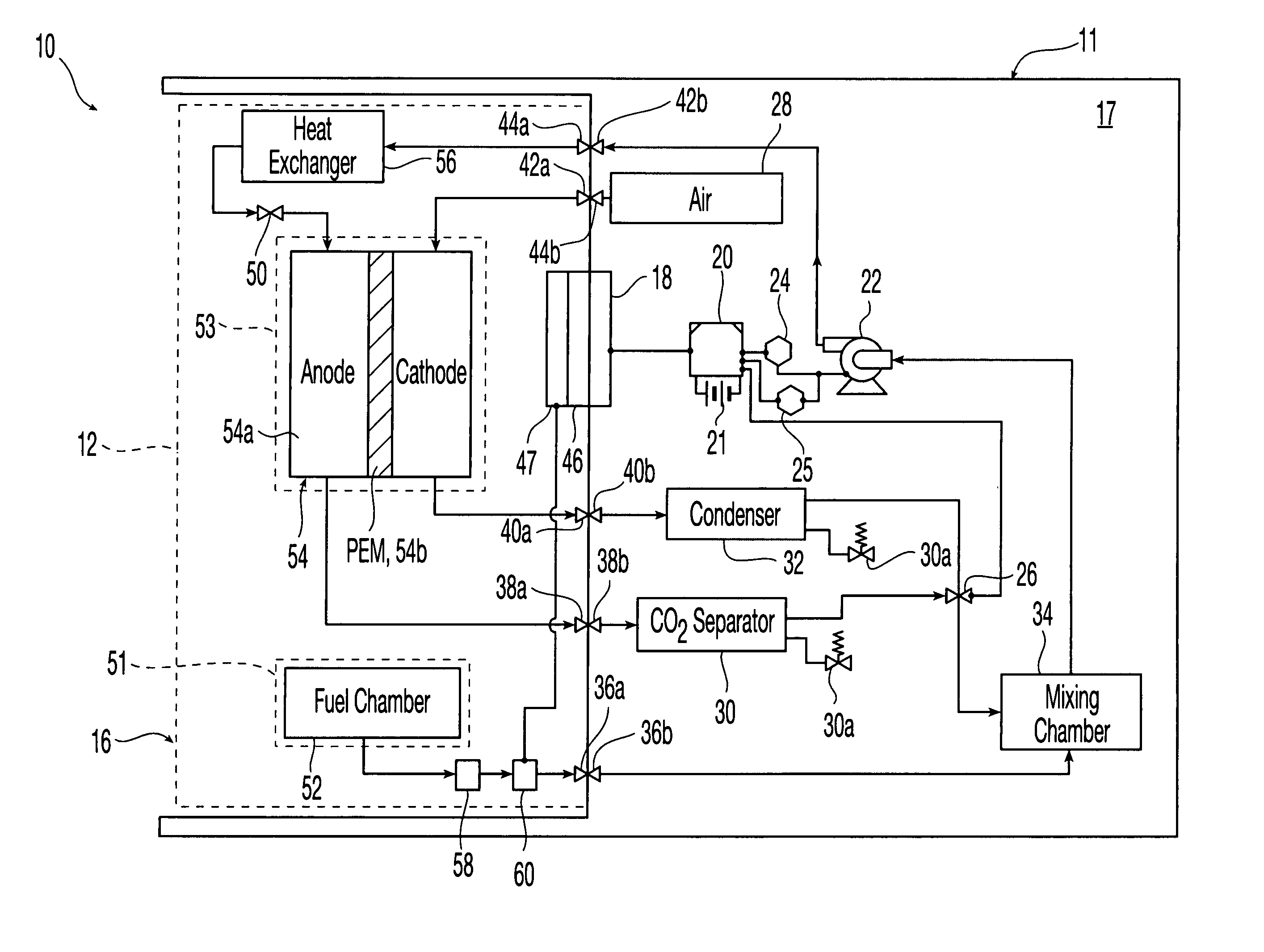 Cartridge with fuel supply and membrane electrode assembly stack
