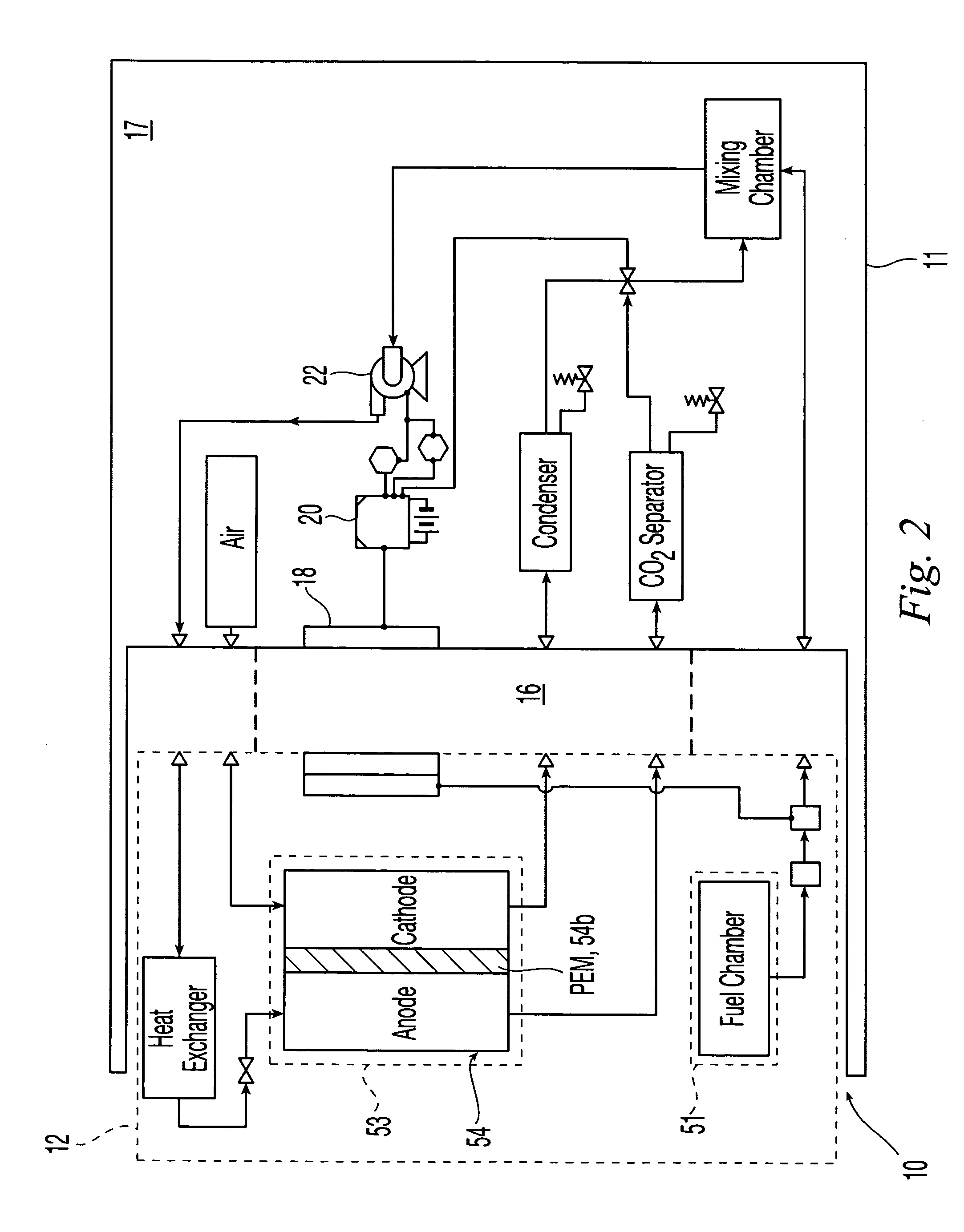 Cartridge with fuel supply and membrane electrode assembly stack