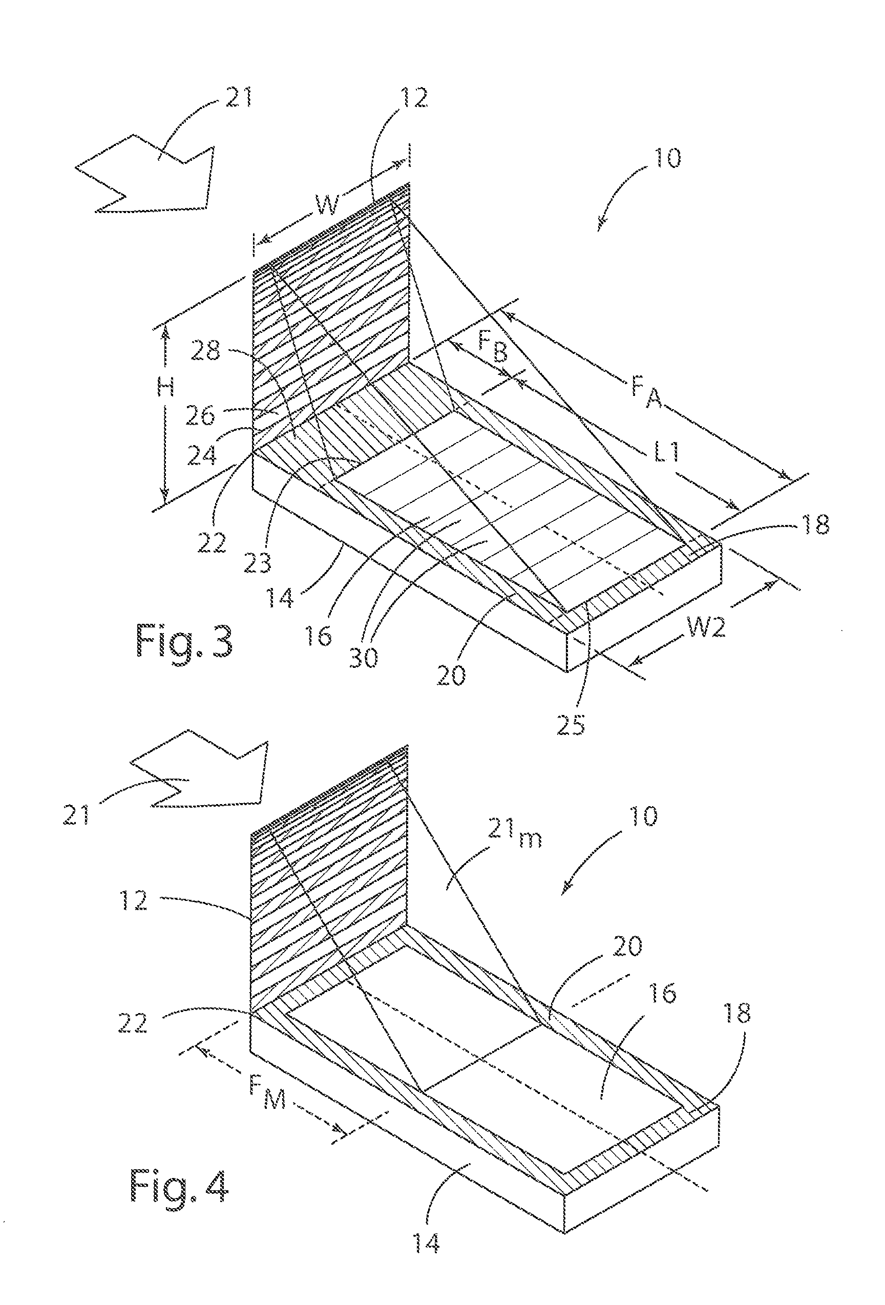 Linear Fresnel spectrometer chip with gradient line grating