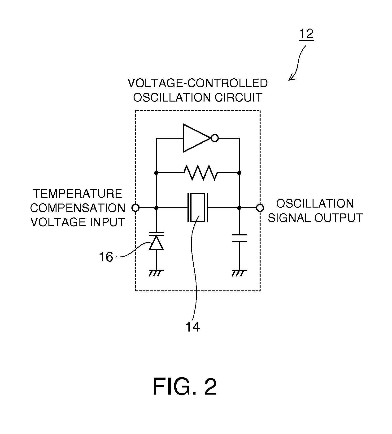 Temperature-compensated oscillator and electronic device