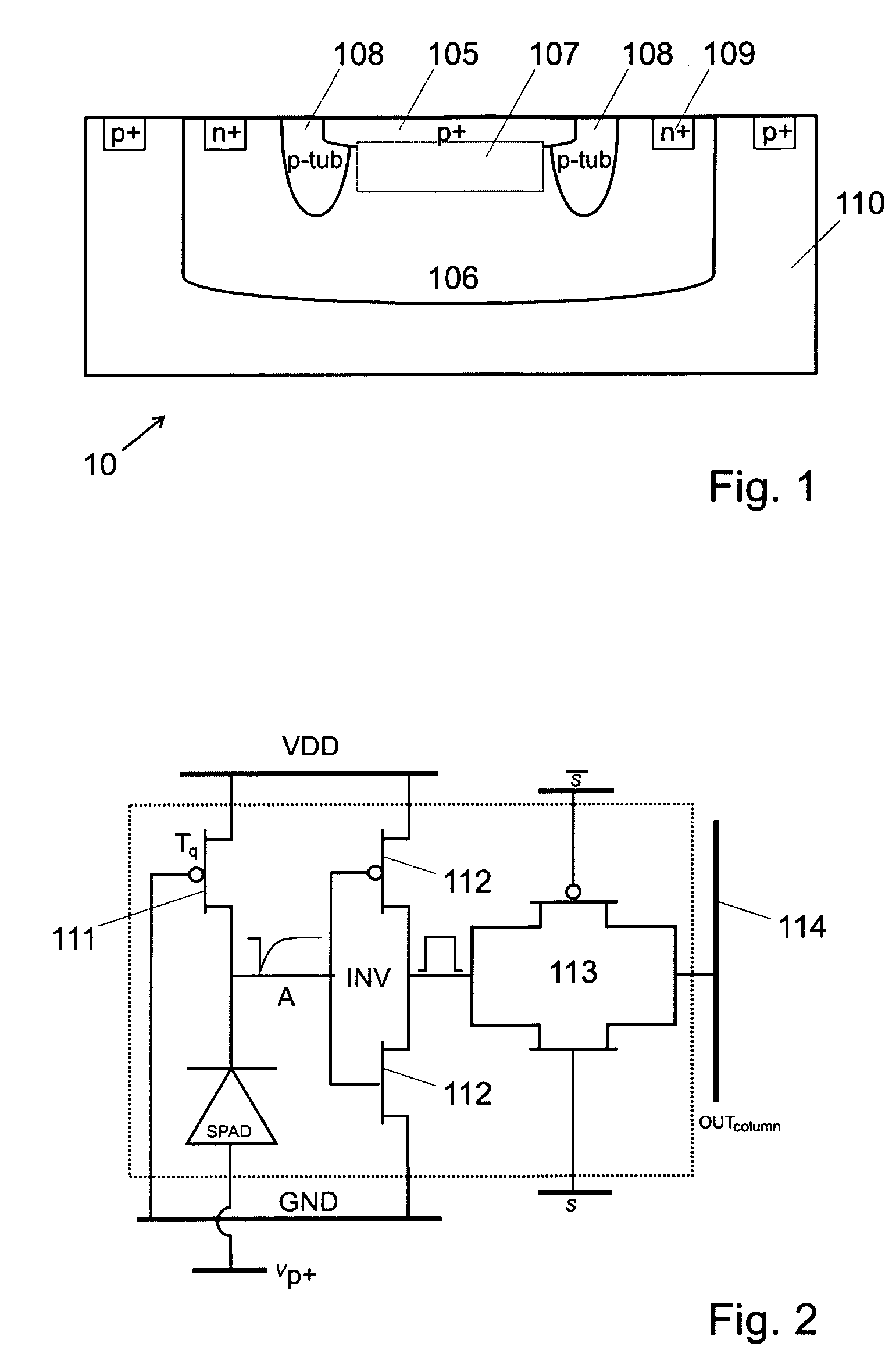 Integrated imager circuit comprising a monolithic array of single photon avalanche diodes