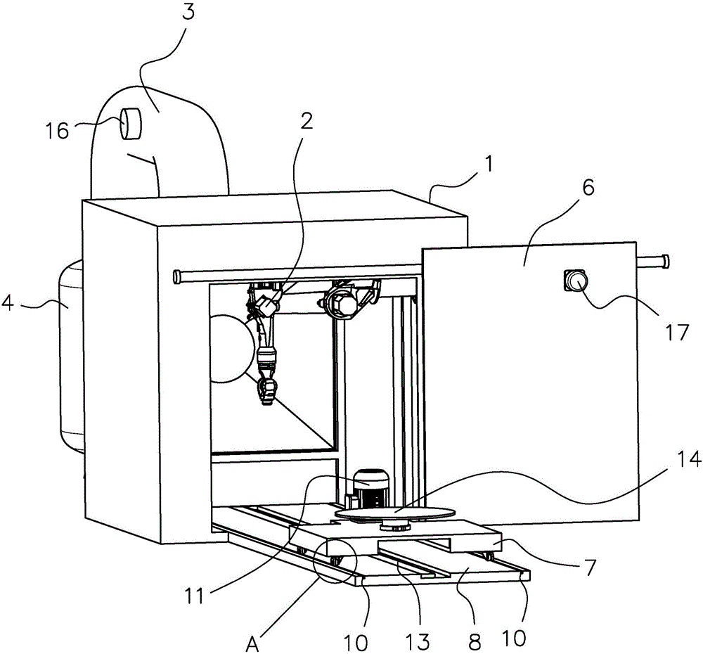 Full-automatic purging device for motor parts and cabinet