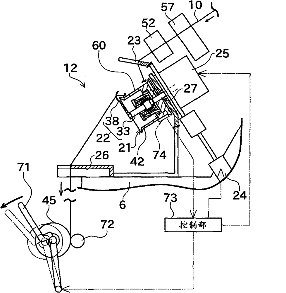 Yarn slack eliminating device and textile machine including the same