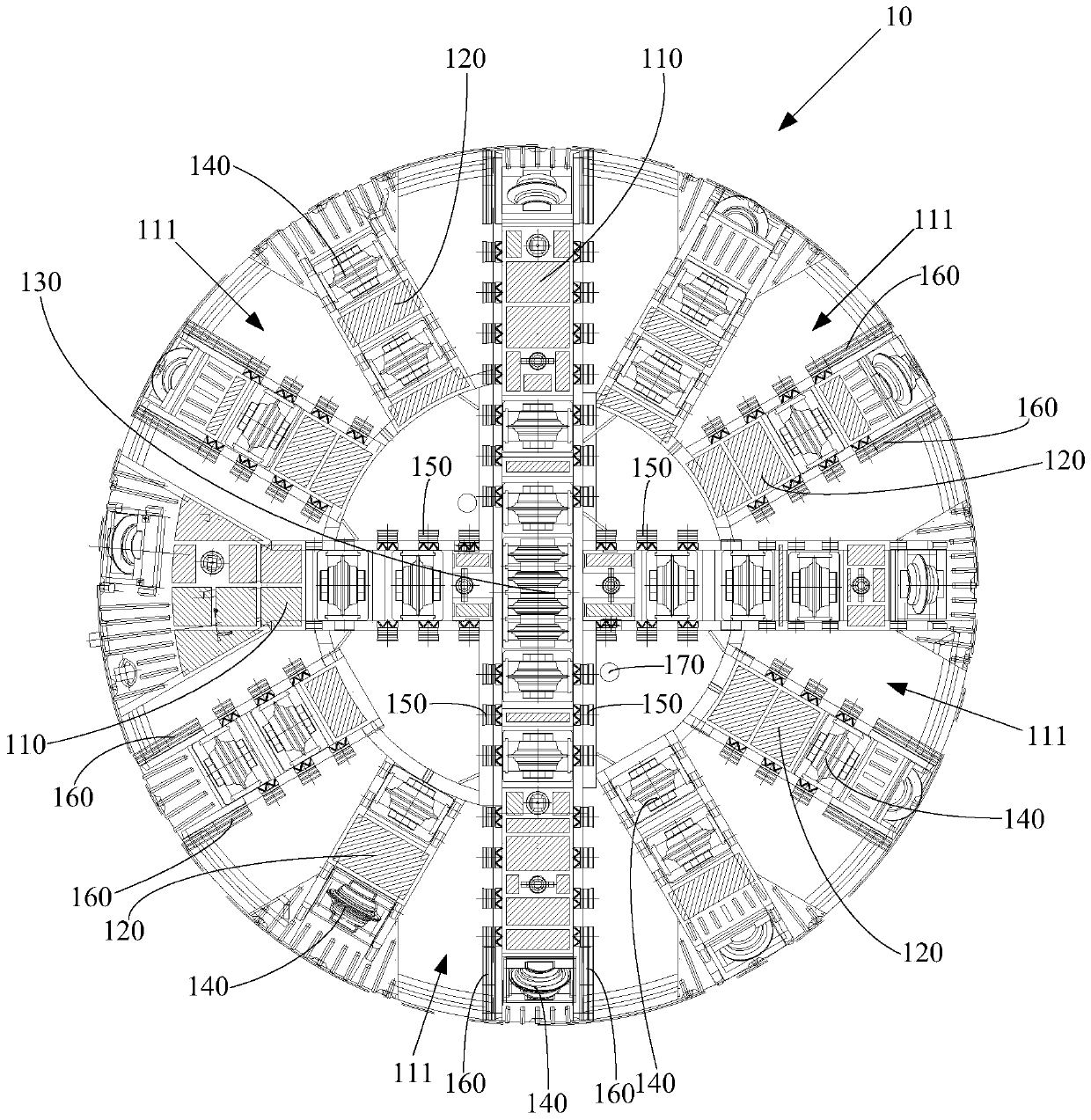 Shield machine and shield construction method applied to upper soft and lower hard composite strata