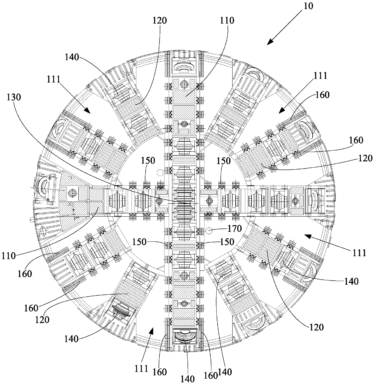 Shield machine and shield construction method applied to upper soft and lower hard composite strata